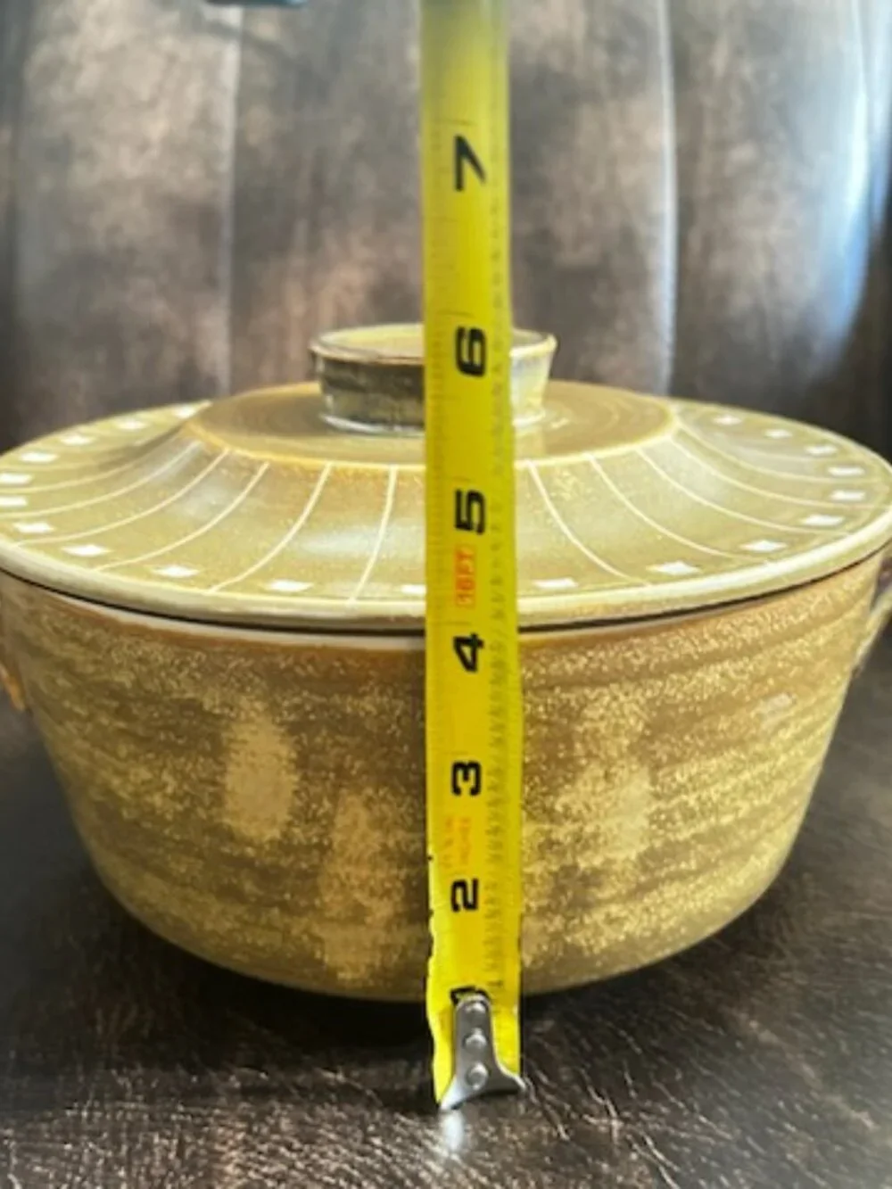 Vintage Hand Crafted Stoneware Casserole Dish Kasuga Showa Japan Oven Proof